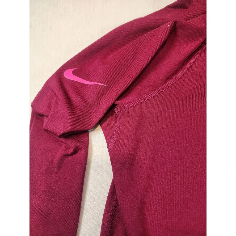 Nike Pro Dri-FIT Womens L Funnel Neck Training‎ Top Berry Pink Long Sleeve Large